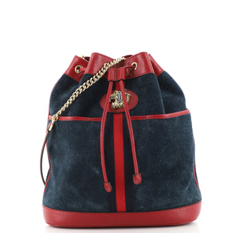 Gucci Rajah Bucket Bag Suede Medium