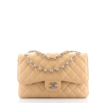 Chanel Classic Double Flap Bag Quilted Caviar Jumbo