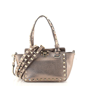 Valentino Rockstud Tote Pebbled Leather Micro