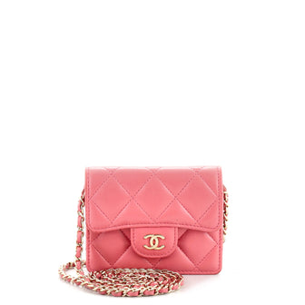 Chanel Classic Flap Card Holder on Chain Quilted Lambskin Mini