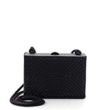 Chanel Box Frame Evening Bag Beaded Satin Small