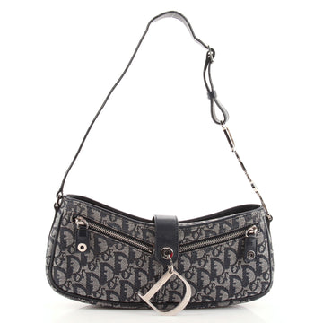 Christian Dior Vintage Trotter Charm Shoulder Bag Diorissimo Canvas Medium