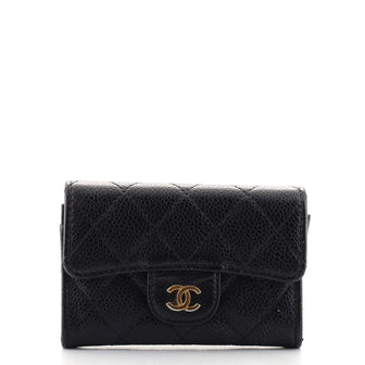 Chanel Classic Flap Card Case Quilted Caviar