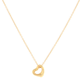 Tiffany & Co. Elsa Peretti Open Heart Pendant Necklace 18K Rose Gold 7mm