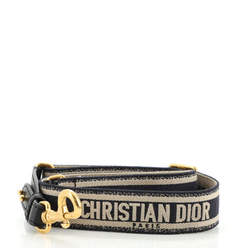 Christian Dior Logo Shoulder Strap Embroidered Canvas Thin