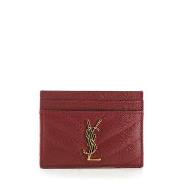 Saint Laurent Classic Monogram Card Holder Matelasse Chevron Leather