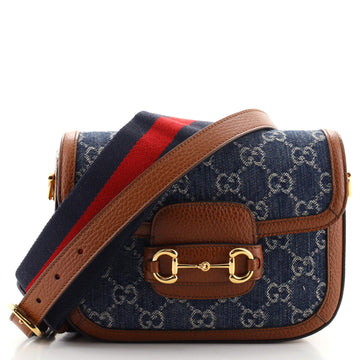 Gucci Horsebit 1955 Shoulder Bag GG Denim Mini
