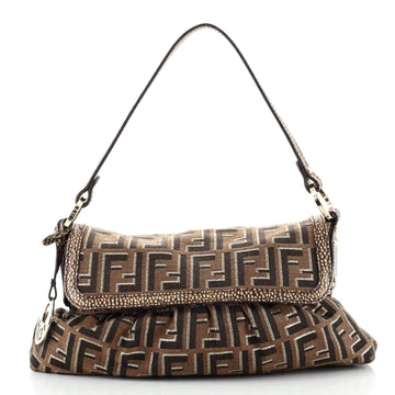 Fendi Chef Flap Bag Zucca Canvas Small