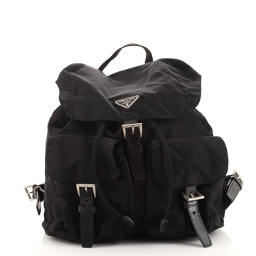Prada Vela Double Front Pocket Backpack Tessuto with Saffiano Leather Medium