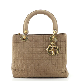 Christian Dior Vintage Lady Dior Bag Cannage Quilt Nylon Medium