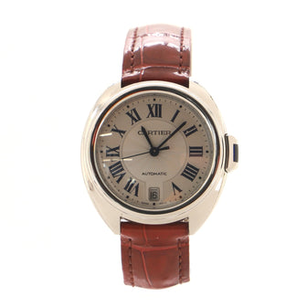 Cartier Cle de Cartier Automatic Watch Stainless Steel and Alligator 31