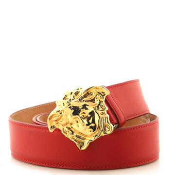 Versace Medusa Buckle Belt Leather Wide