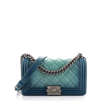 Chanel Boy Flap Bag Quilted Ombre Calfskin Old Medium
