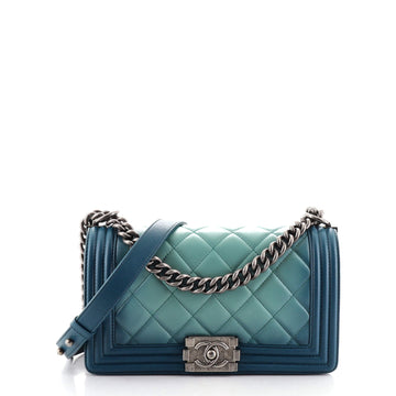 Chanel Boy Flap Bag Quilted Ombre Calfskin Old Medium