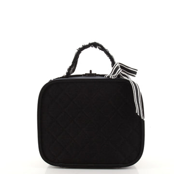 Chanel Ribbon Vanity Case Quilted Grosgrain Medium