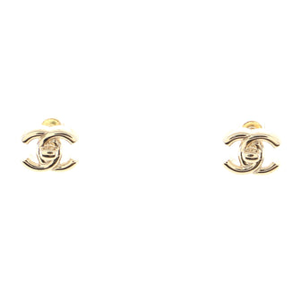 Chanel CC Turnlock Stud Earrings Metal