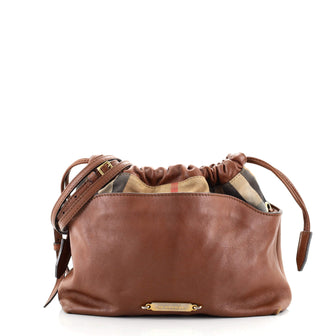 Burberry Little Crush Crossbody Bag Leather and House Check Canvas