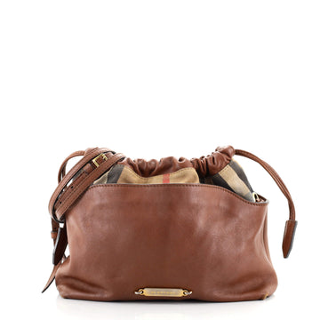 Burberry Little Crush Crossbody Bag Leather and House Check Canvas