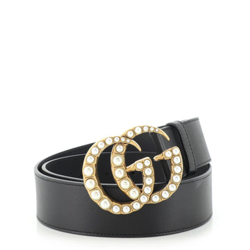 Gucci Pearly GG Marmont Belt Leather Wide