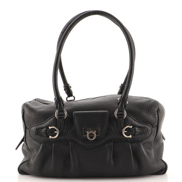 Salvatore Ferragamo Gancio Zip Satchel Leather Medium