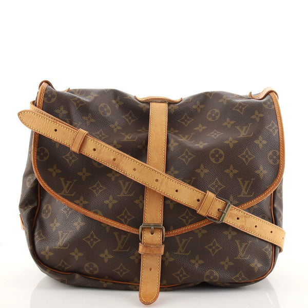 Louis Vuitton Saumur Handbag Monogram Canvas 35 Brown 1287991