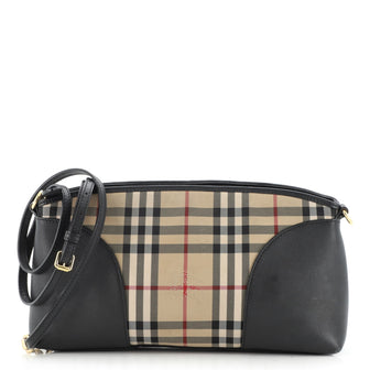 Burberry Chichester Crossbody Bag Horseferry Check Canvas and Leather Small
