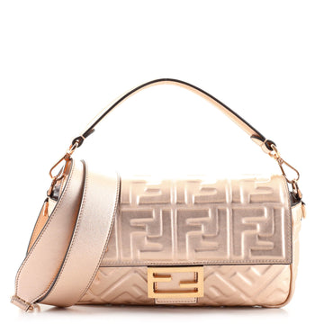 Fendi Baguette NM Bag Zucca Embossed Leather Medium