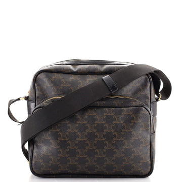 Celine Pocket Messenger Bag Triomphe Coated Canvas Small