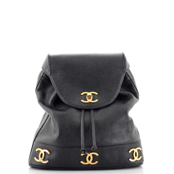 Chanel Vintage Metal CC Backpack Caviar Medium
