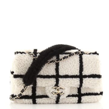 Chanel CC Flap Bag Square Printed Shearling Large
