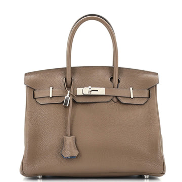 Hermes Birkin Handbag Verso Clemence with Palladium Hardware 30