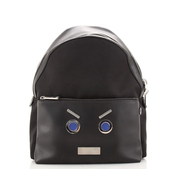 Fendi Faces Backpack Nylon and Leather