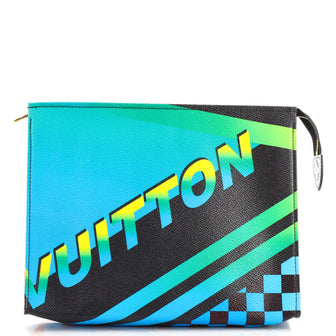 Louis Vuitton Toiletry Pouch Limited Edition Race Print Canvas 26