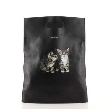 Balenciaga Market Fold Over Tote Printed Leather Small