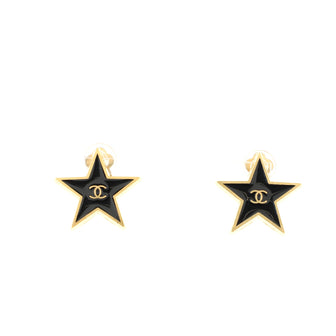 Chanel CC Star Clip-on Earrings Metal with Enamel