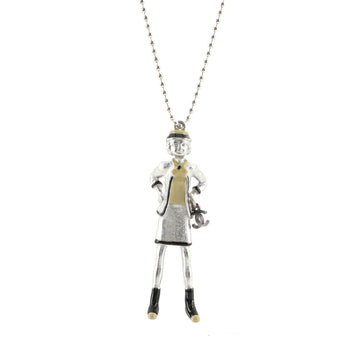 Chanel Coco Mademoiselle Figurine Pendant Necklace Metal