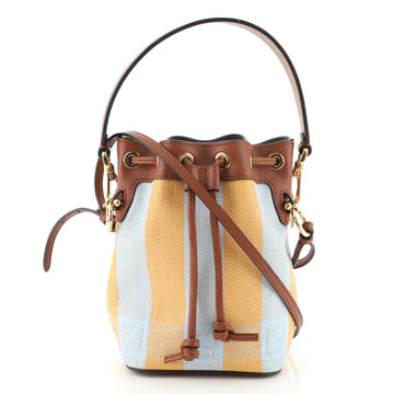 Fendi Mon Tresor Bucket Bag Pequin Raffia Mini