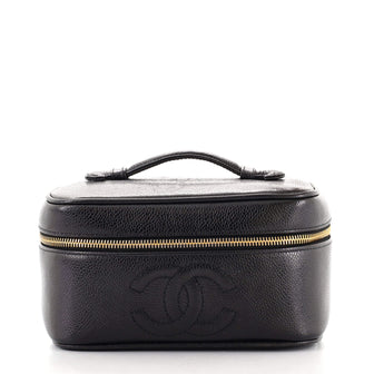 Chanel Vintage Timeless Cosmetic Case Caviar Medium