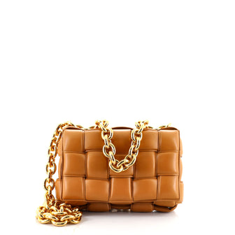 Bottega Veneta Cassette Chain Crossbody Bag Padded Maxi Intrecciato Leather