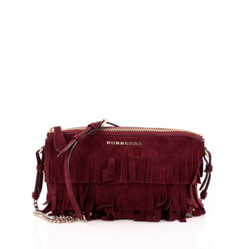 Burberry Fringe Peyton Crossbody Suede