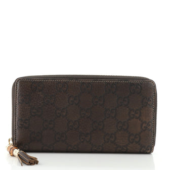 Gucci Bamboo Tassel Zip Wallet Guccissima Leather Long
