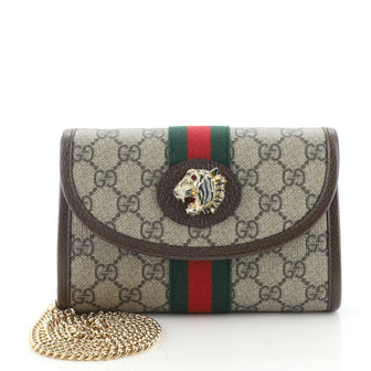 Gucci Rajah Web Chain Shoulder Bag GG Coated Canvas Mini