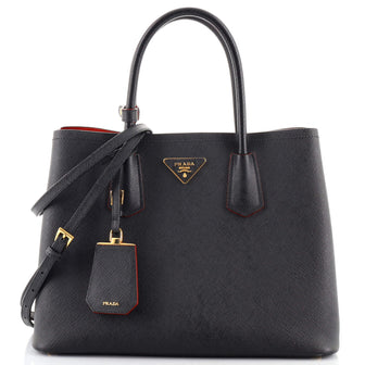 Prada Cuir Double Tote Saffiano Leather Small