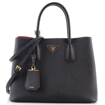 Prada Cuir Double Tote Saffiano Leather Small