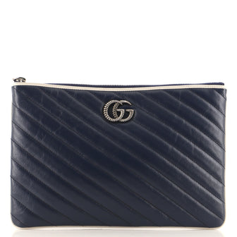 Gucci GG Marmont Pouch Diagonal Quilted Leather
