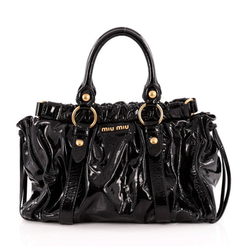 Miu Miu East West Satchel Patent Medium