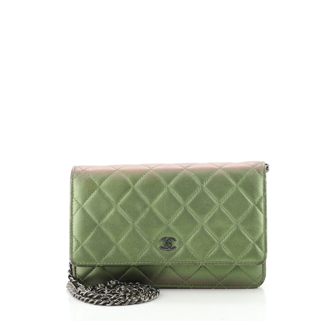 Chanel Wallet on Chain Quilted Iridescent Lambskin Green 1290111