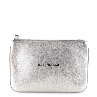 Balenciaga Everyday Logo Pouch Printed Leather Medium