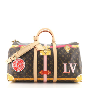 Louis Vuitton Keepall Bandouliere Bag Limited Edition Summer Trunks Monogram Canvas 50