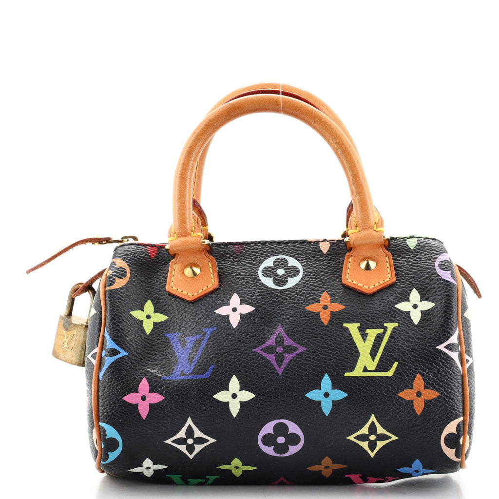 Louis Vuitton Speedy Mini HL Handbag Monogram Multicolor Black 1290321